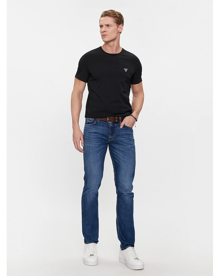 Pack 2 T-shirts Slim Básica Preto + Branco - GUESS  