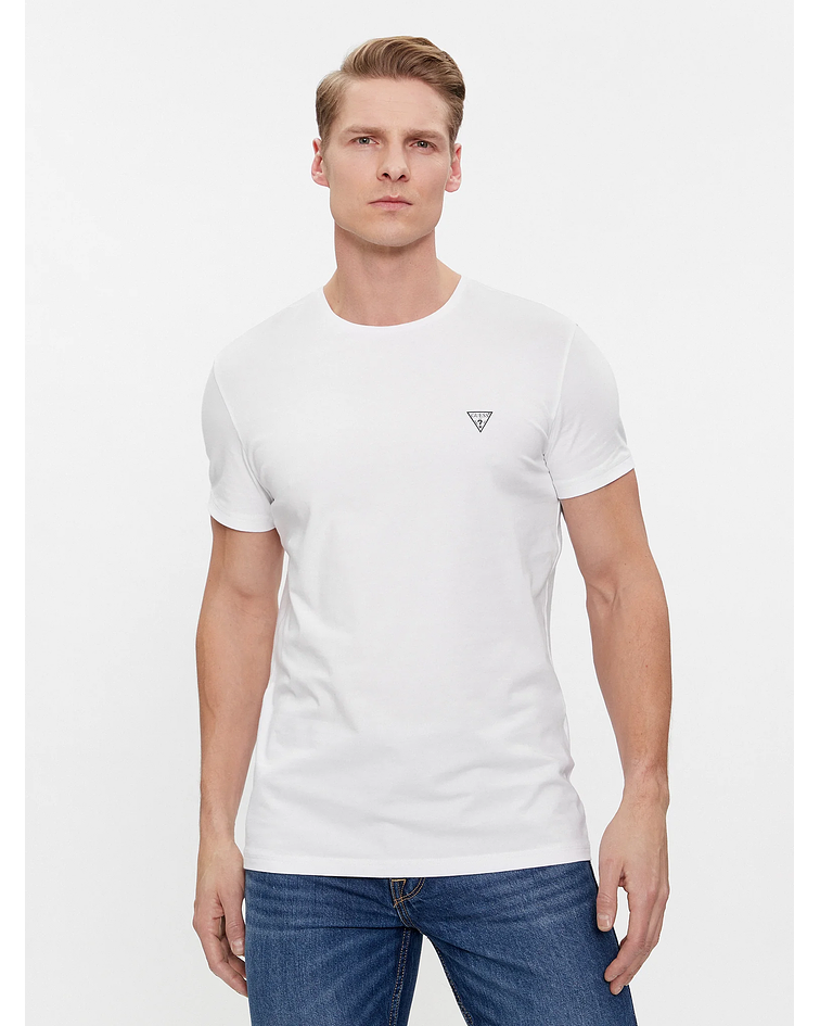 Pack 2 T-shirts Slim Básica Branca - GUESS 