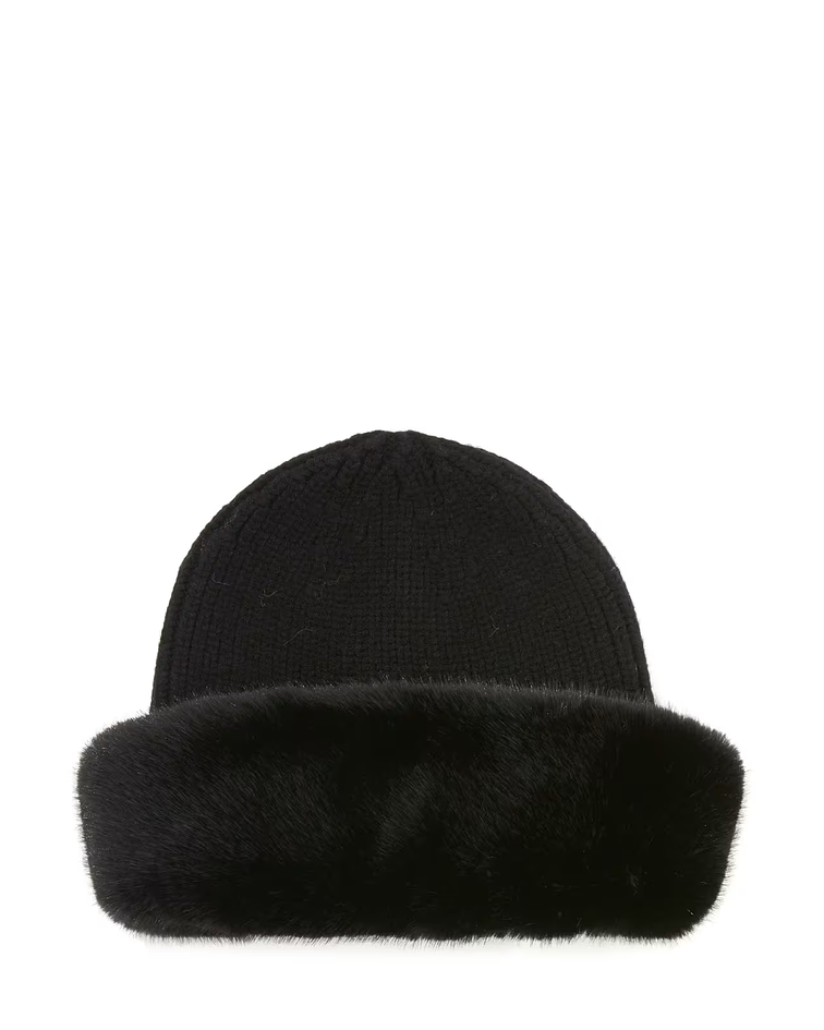 Gorro com Pelo Preto - Guess