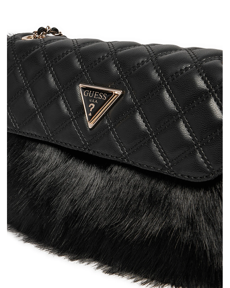 Crossbody com Pelo Lise Preto - Guess 