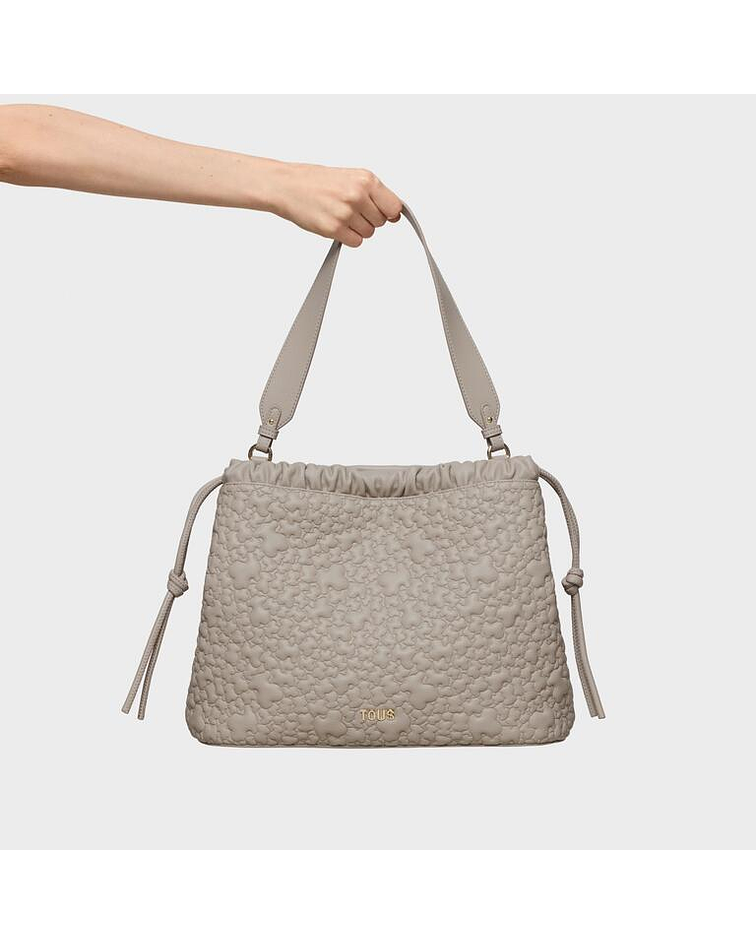 Mala De Ombro Ursos Puffy Taupe - Tous