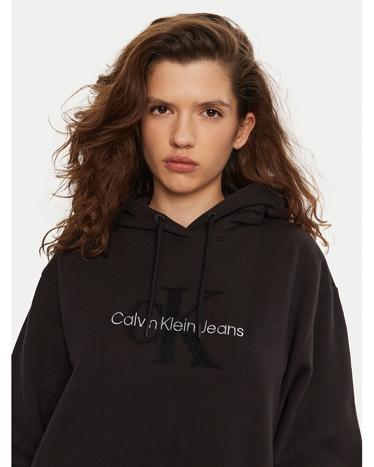 Vestido Sweat com Capuz Preto - Calvin Klein 