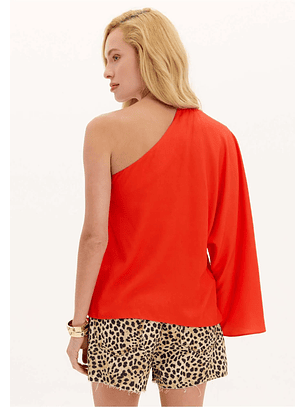 Blusa Vermelha e Leopardo - Lança Perfume 