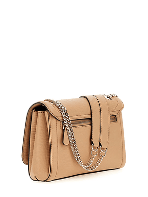 Crossbody/Mala de Ombro com Aba Noelle Bege- Guess 