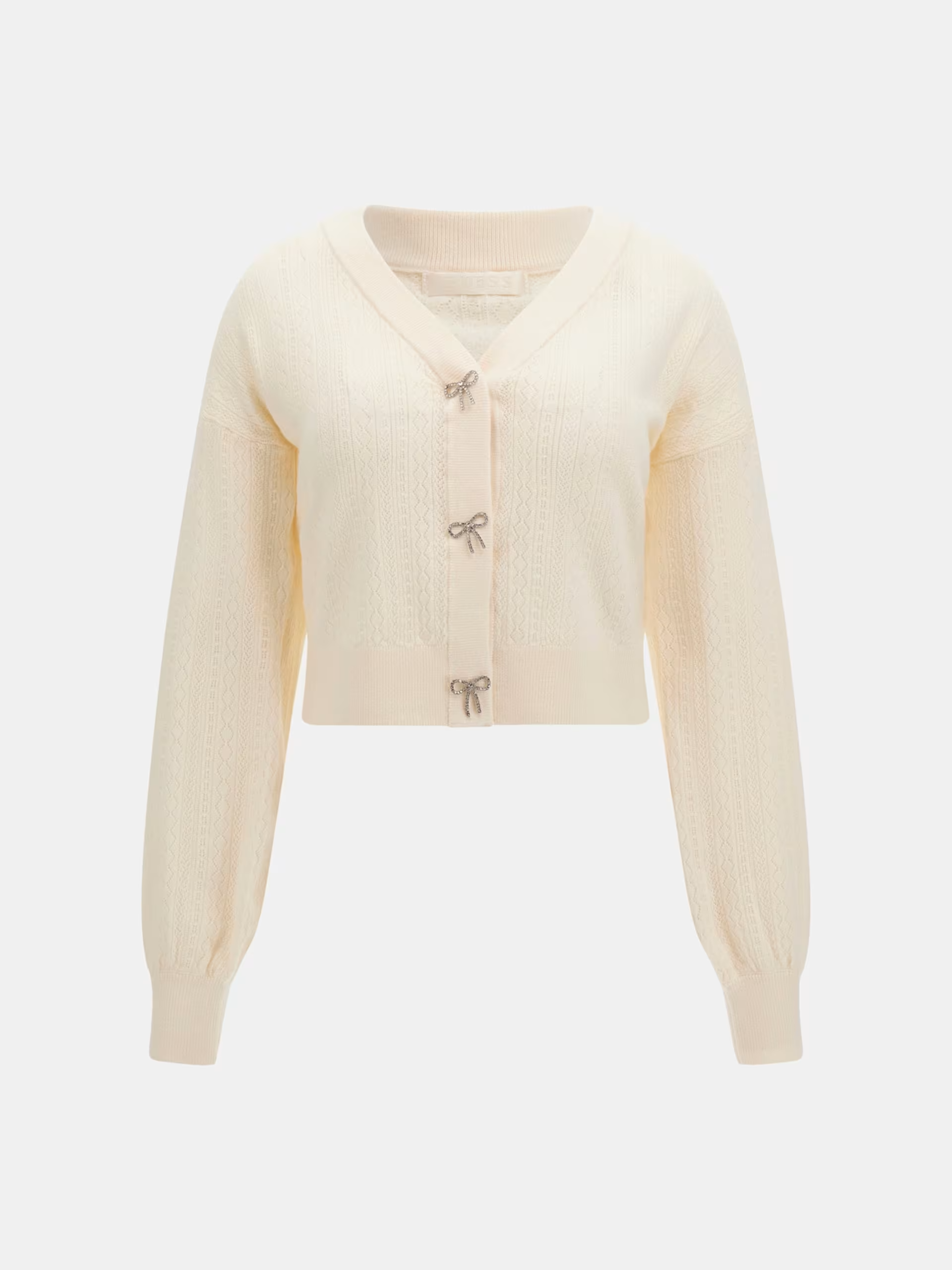 Casaco Lyla de Malha com Laços Branco - Guess  5