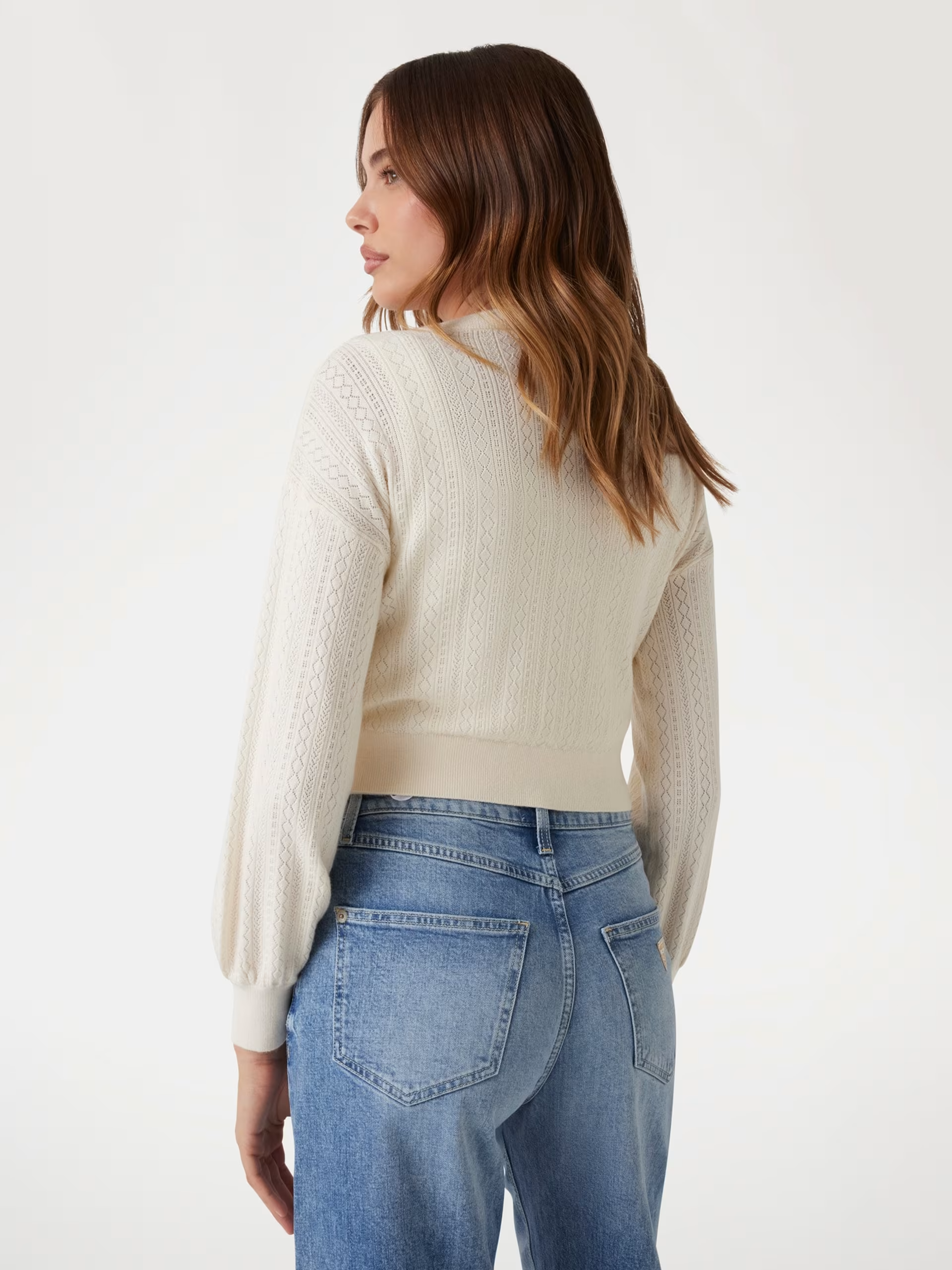 Casaco Lyla de Malha com Laços Branco - Guess  3