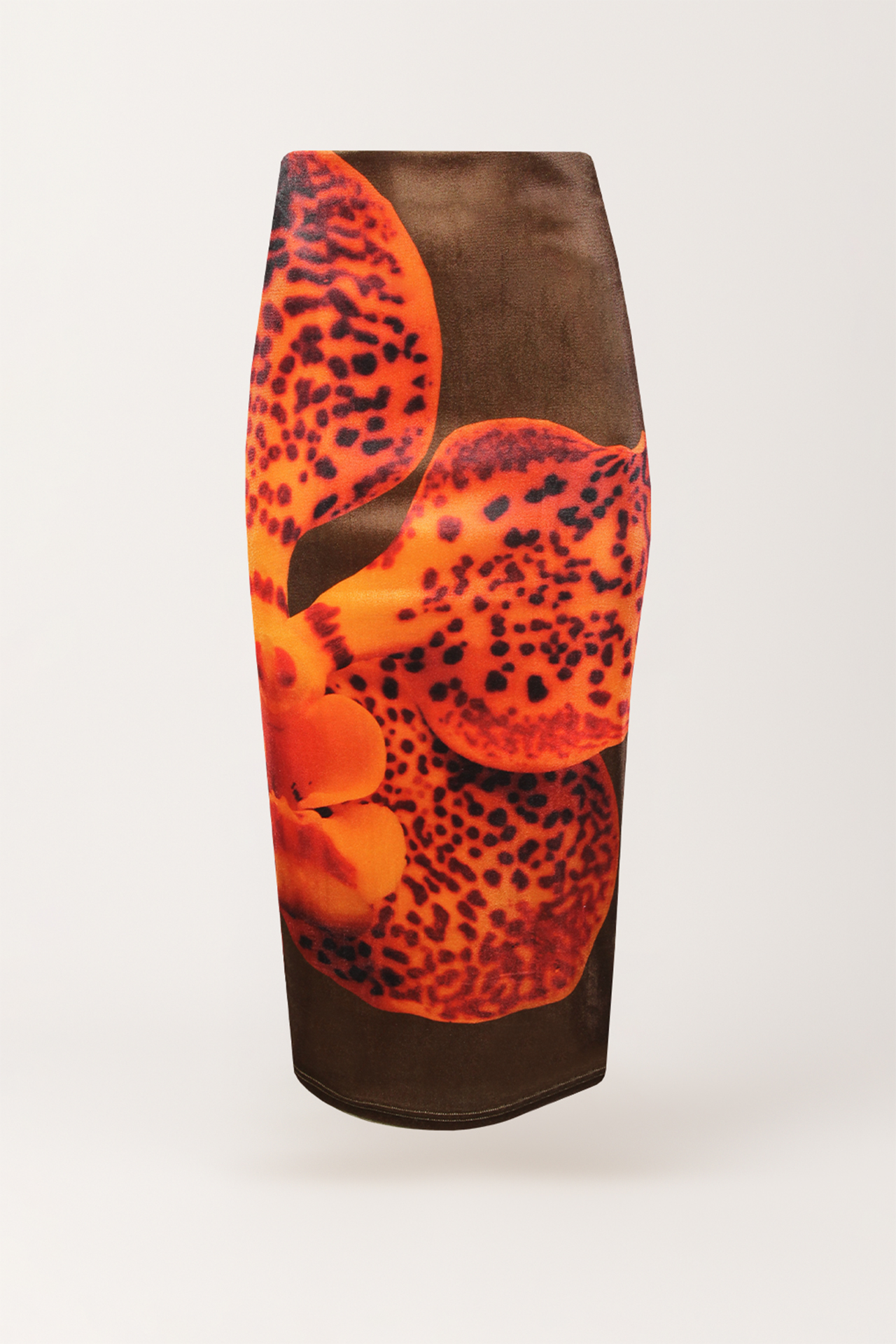 Saia Midi em Veludo Orquídea Castanho - SAHOCO 3