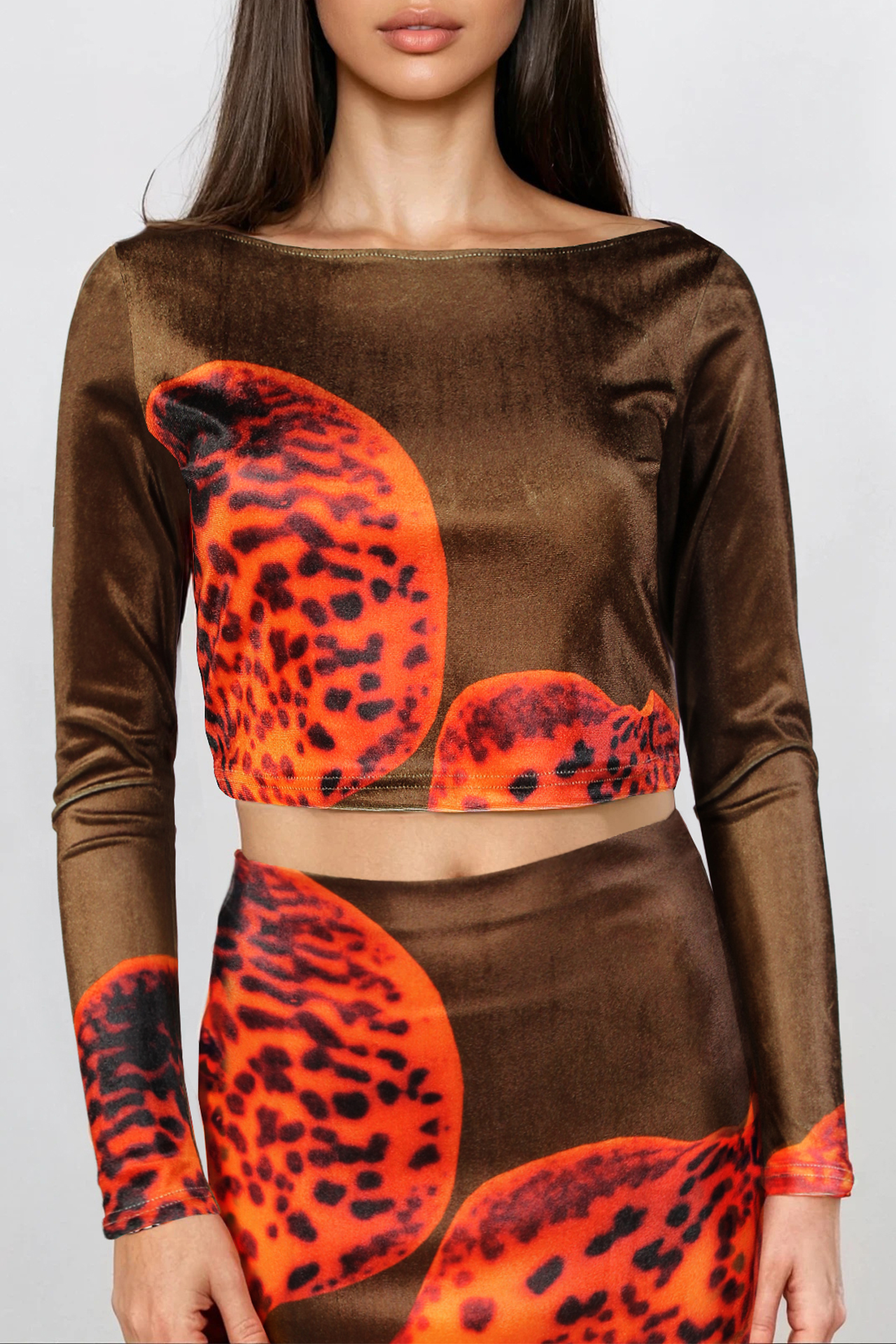 Camisola de Veludo Orquídea Castanho  - SAHOCO  1