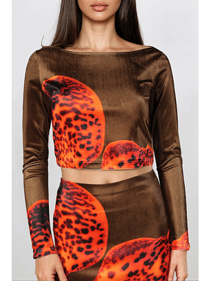 Camisola de Veludo Orquídea Castanho  - SAHOCO 