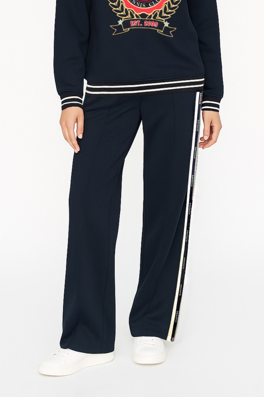 Calças Wide Leg Com Risca Azul - SAHOCO 1