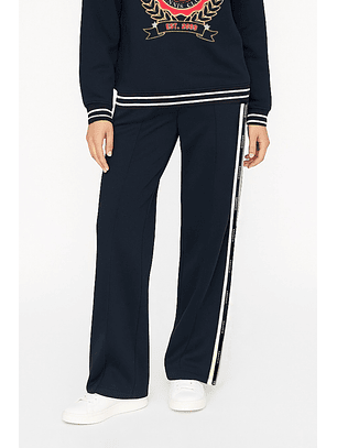 Calças Wide Leg Com Risca Azul - SAHOCO