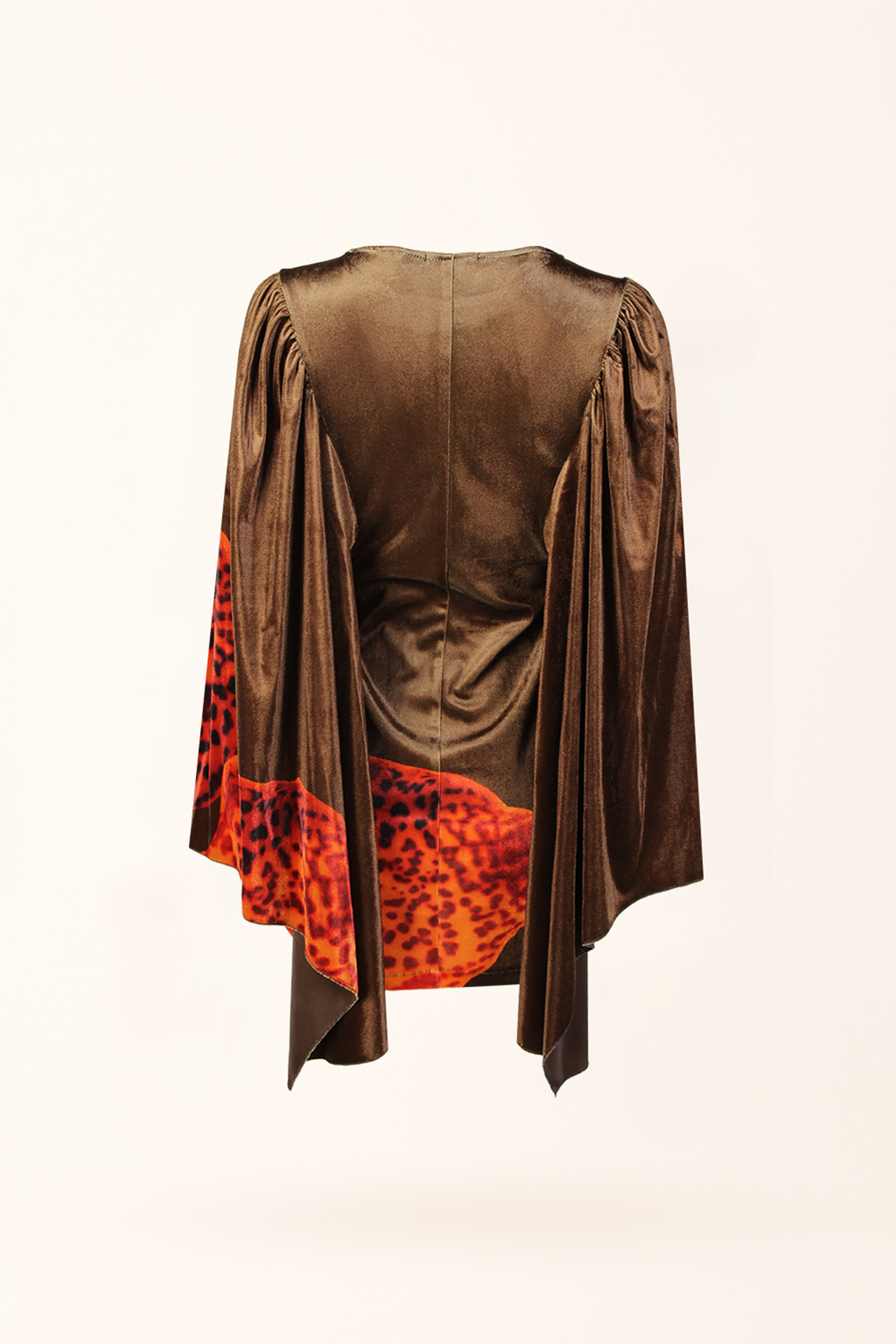 Vestido em Veludo Orquidea Castanho - SAHOCO 4