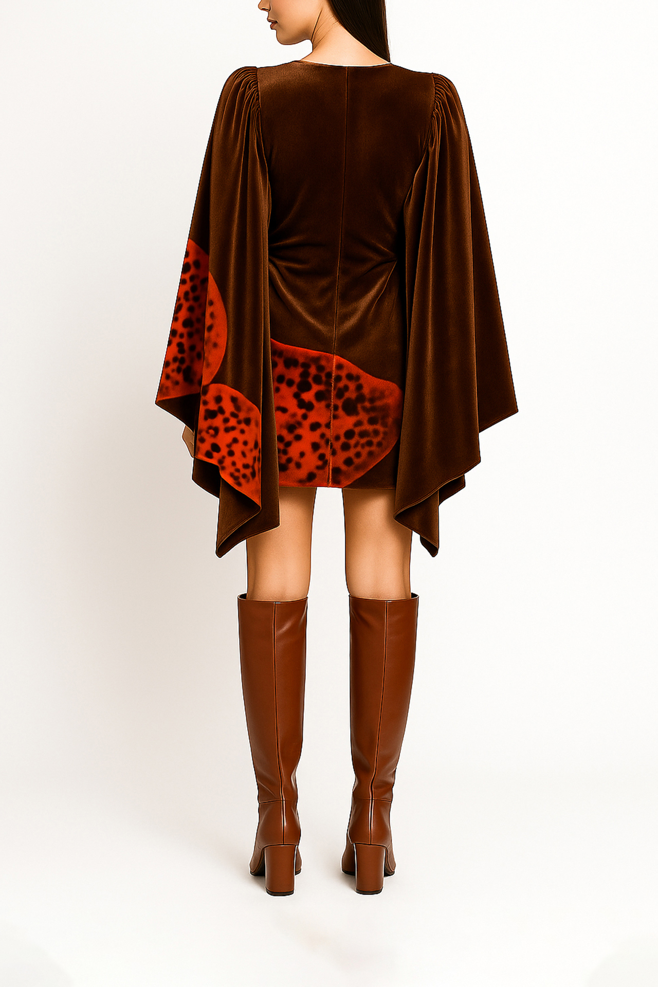 Vestido em Veludo Orquidea Castanho - SAHOCO 2