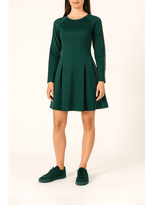 Vestido Curto com Risca Verde - SAHOCO 