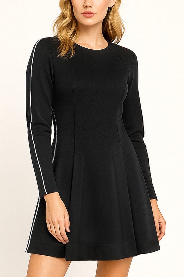 Vestido Curto com Risca Preto - SAHOCO  1