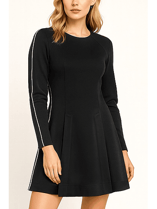 Vestido Curto com Risca Preto - SAHOCO 