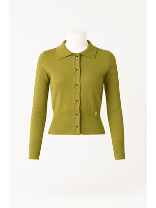 Casaco de Malha com Gola Verde - SAHOCO 