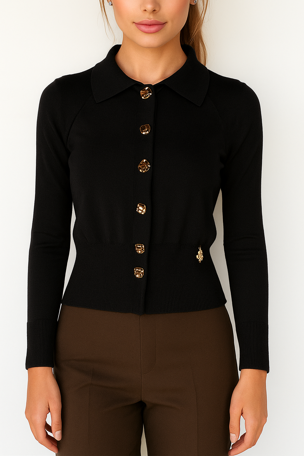 Casaco de Malha com Gola Preto - SAHOCO  1