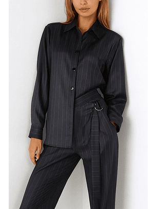 Camisa Com Risca Azul - SAHOCO 