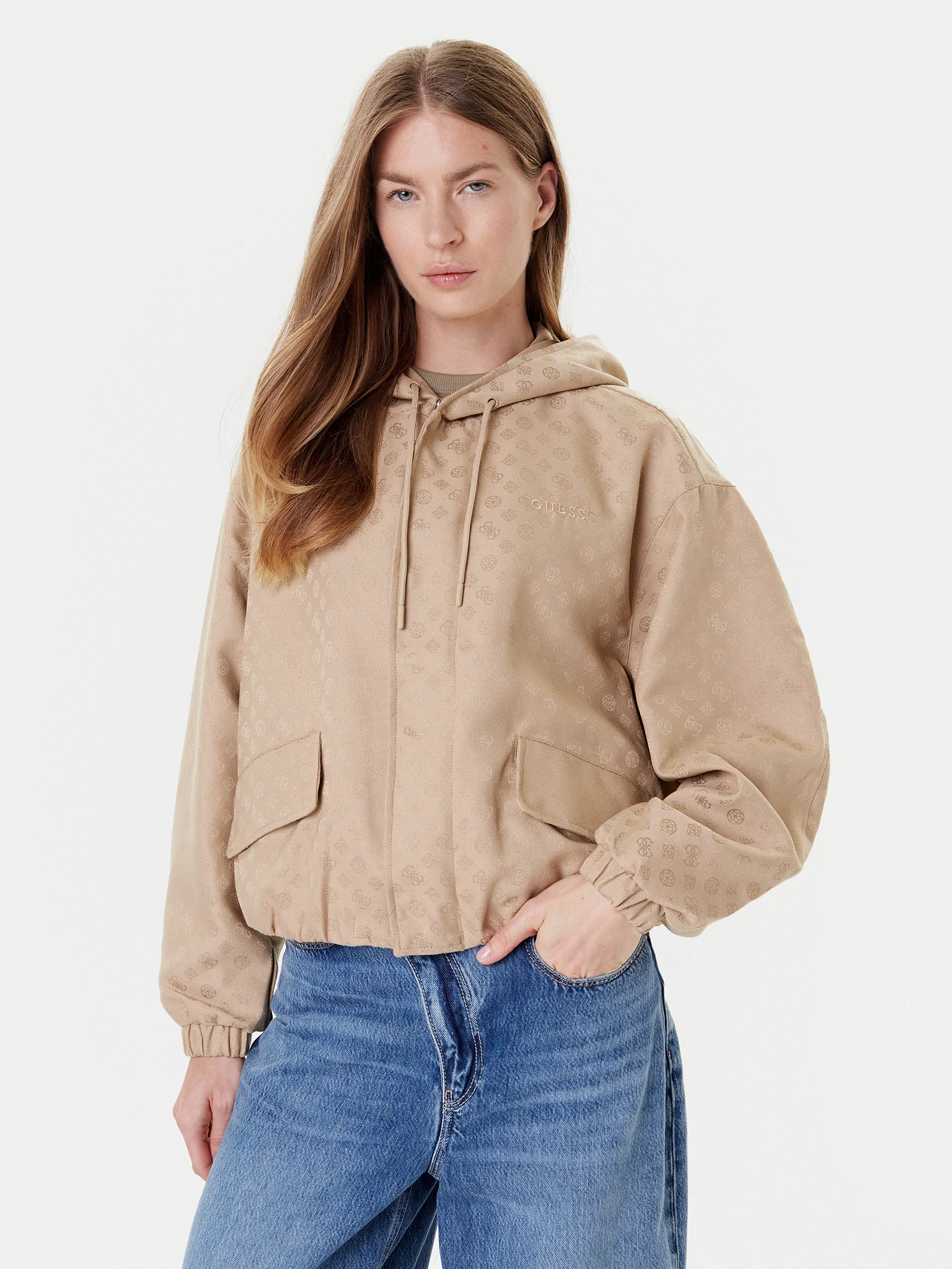 Casaco Logo Peony Bege - Guess 1