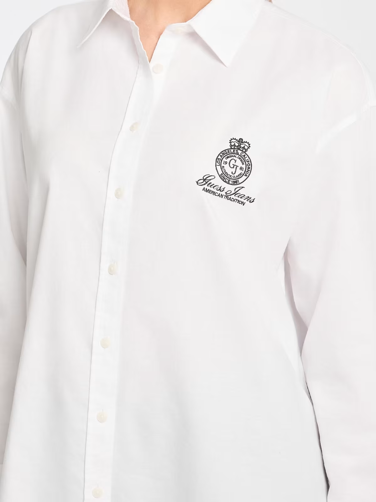 Camisa Oxford Logo Bordado Branco - Guess Jeans 3