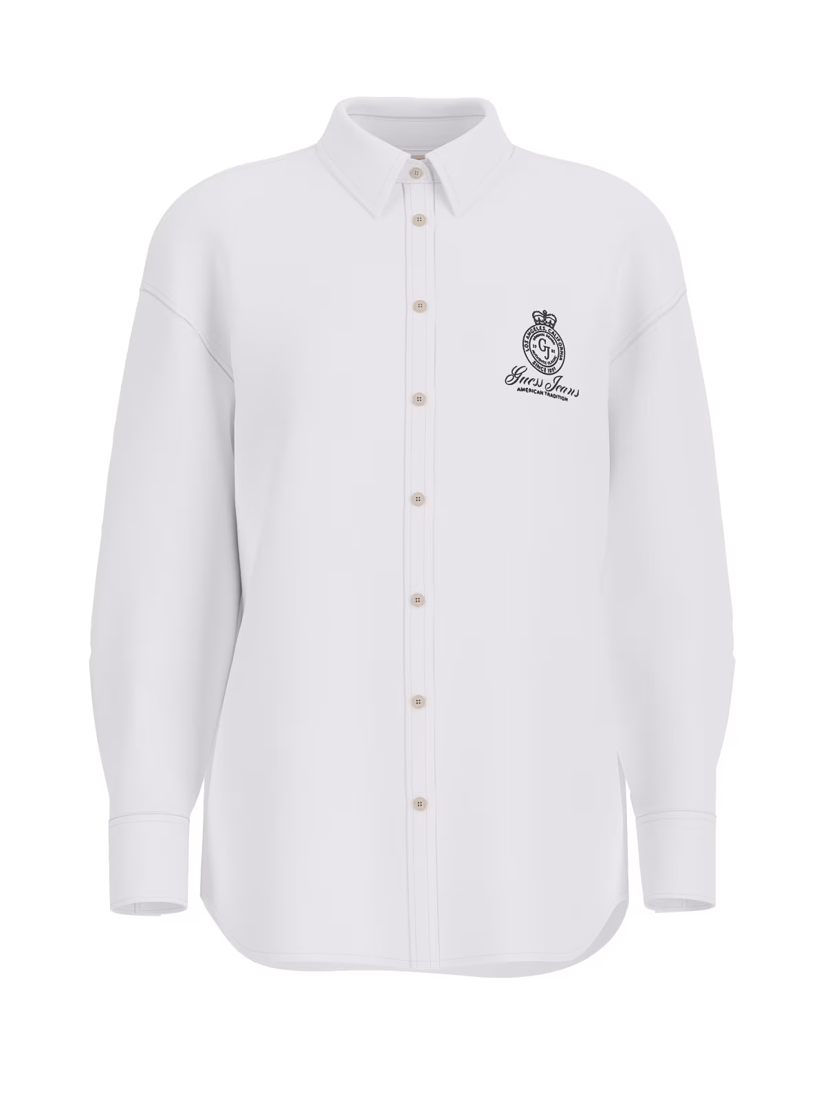 Camisa Oxford Logo Bordado Branco - Guess Jeans 4