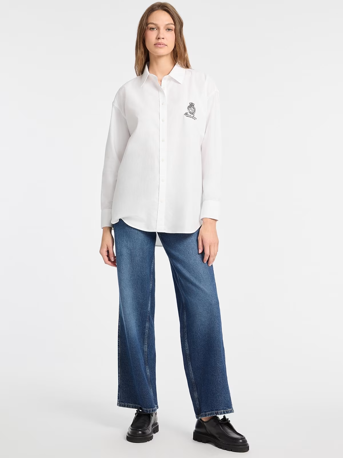 Camisa Oxford Logo Bordado Branco - Guess Jeans 5