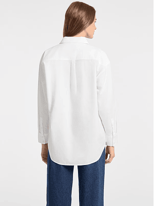 Camisa Oxford Logo Bordado Branco - Guess Jeans