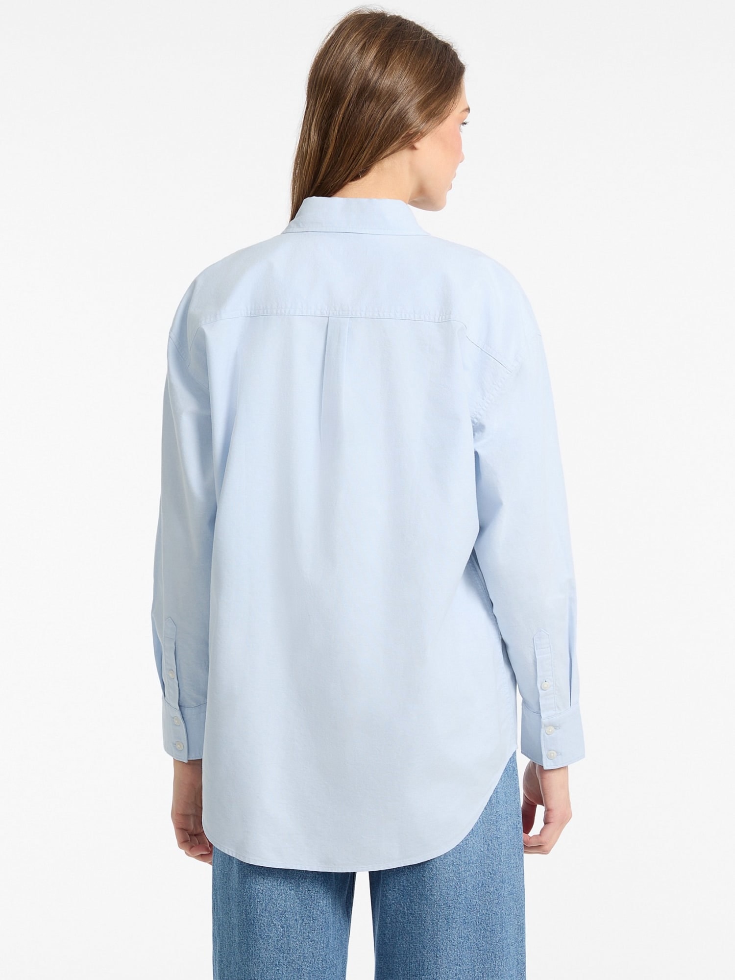 Camisa Oxford Logo Bordado Azul Claro - Guess Jeans  4