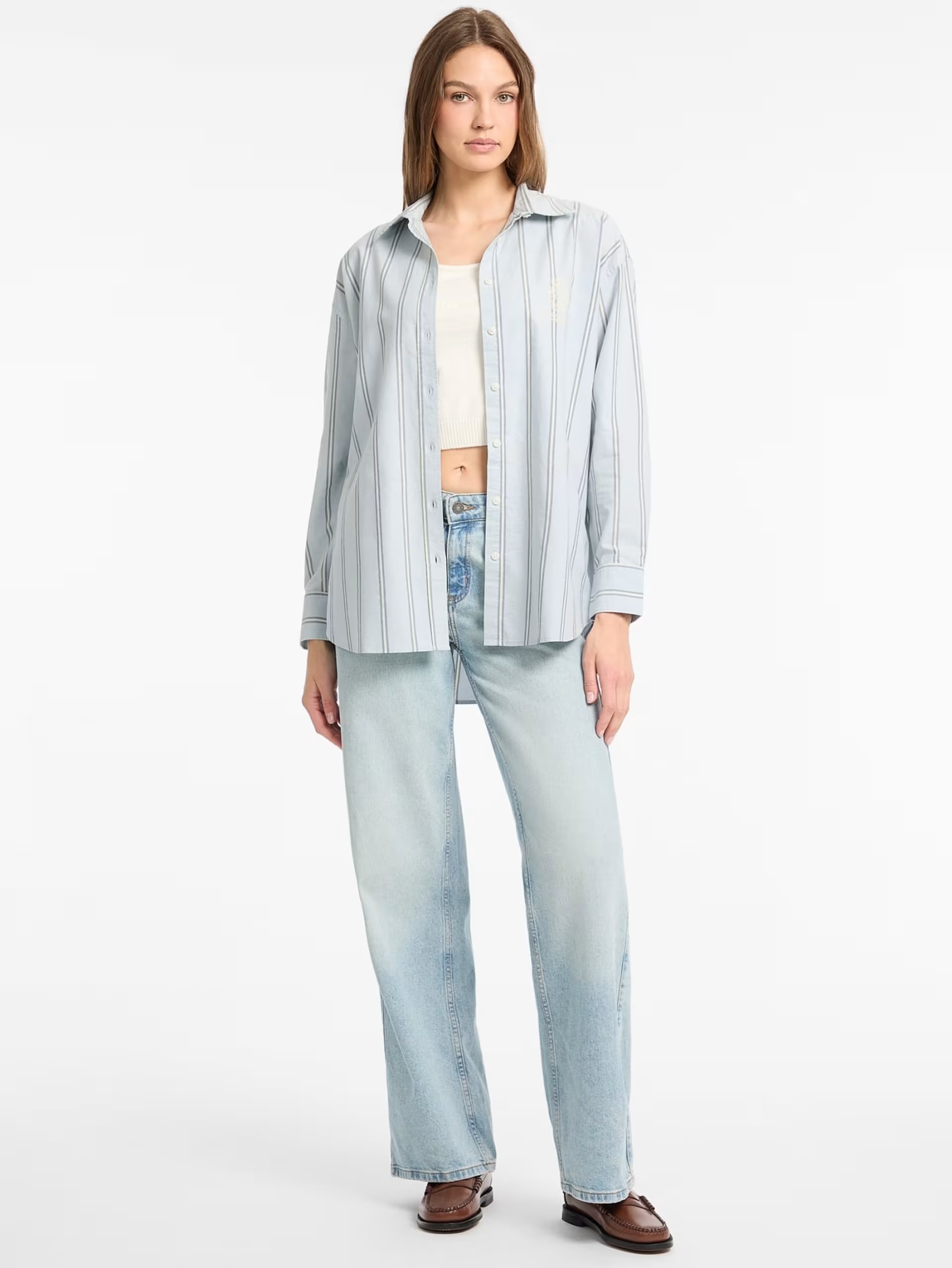 Camisa Oxford Riscas Verde - Guess  2