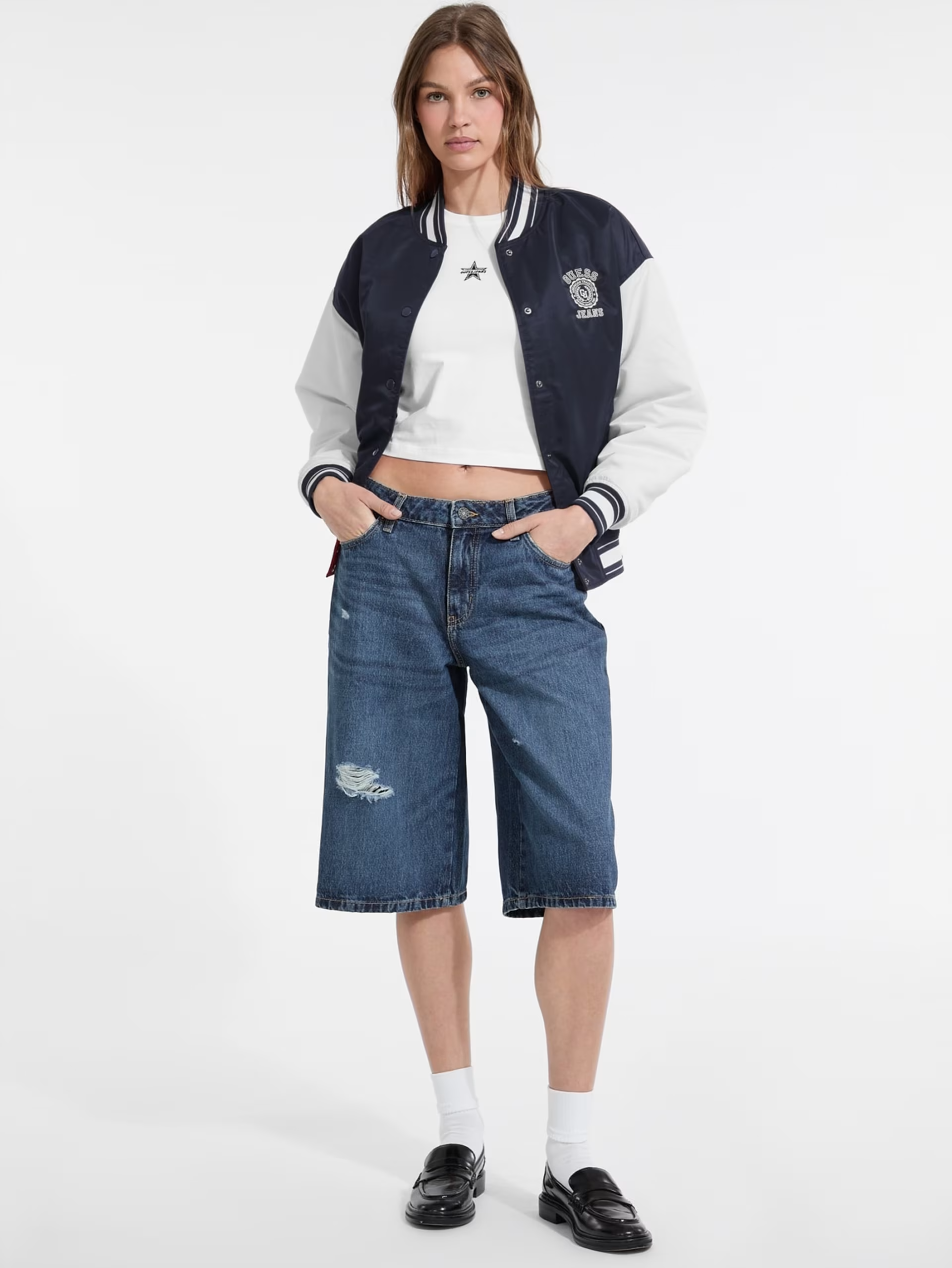 Casaco Bomber Varsity Azul - Guess Jeans 4