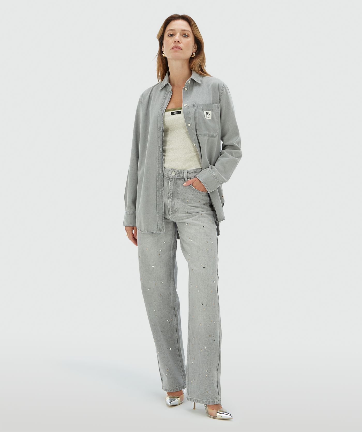 Camisa MEGGY em Ganga Cinza - Josh V 2