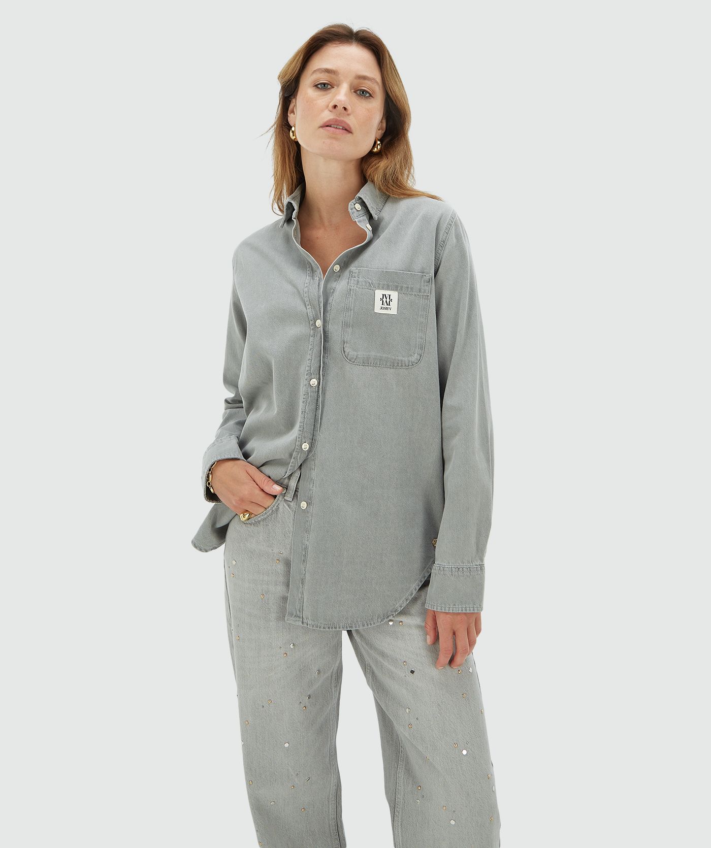 Camisa MEGGY em Ganga Cinza - Josh V 1