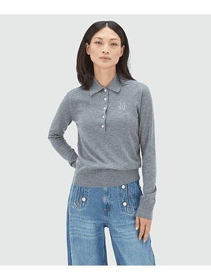 Camisola de Malha Polo AUDREY Cinza - Josh V