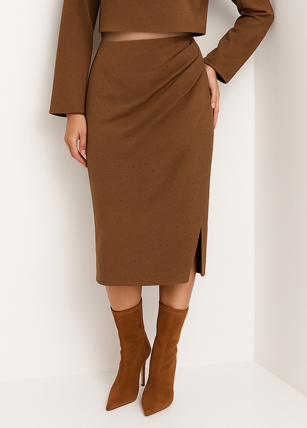 Saia Lápis Midi Castanho - SAHOCO 1