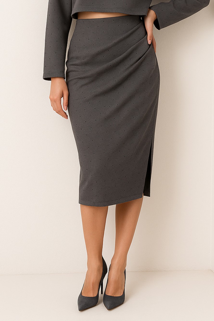 Saia Lápis Midi Cinza - SAHOCO 1