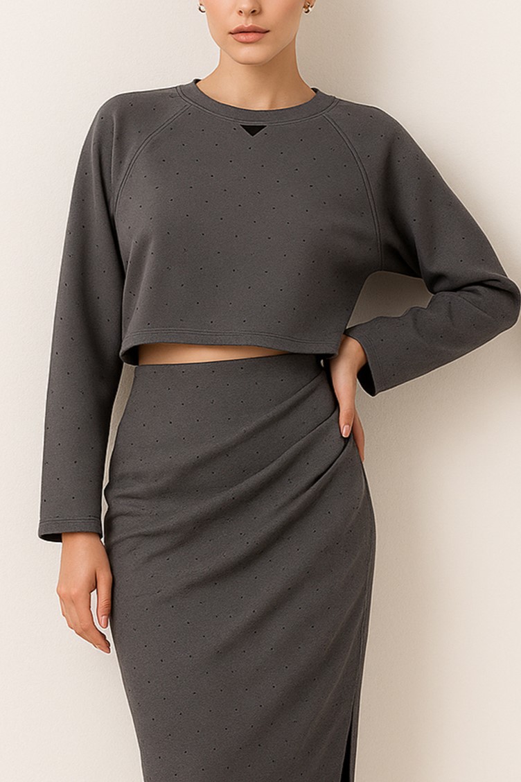 Blusa com Brilhos Cinza - SAHOCO 1