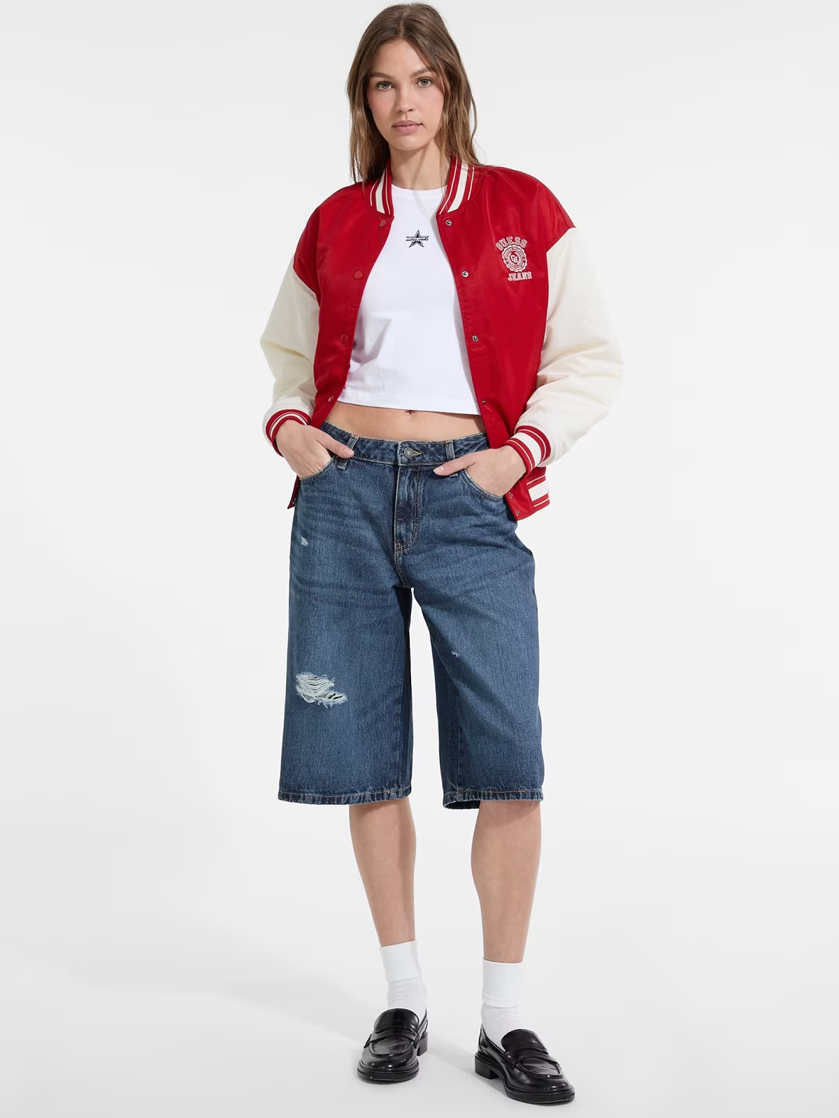 Casaco Bomber Varsity Vermelho - Guess Jeans 2