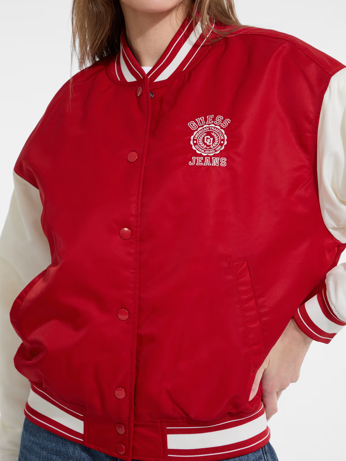 Casaco Bomber Varsity Vermelho - Guess Jeans 3