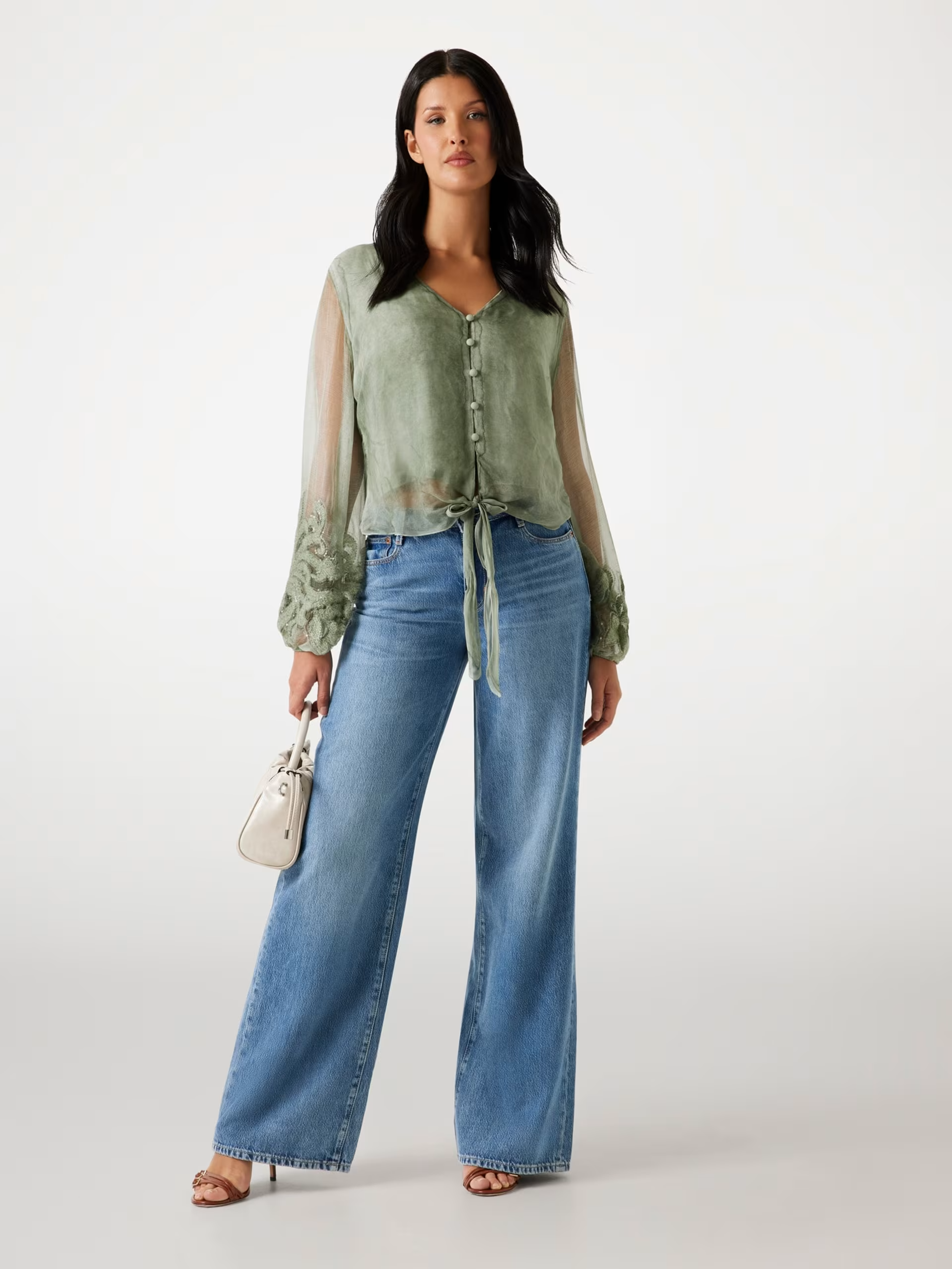 Blusa Camilla em Seda Verde - Guess   2