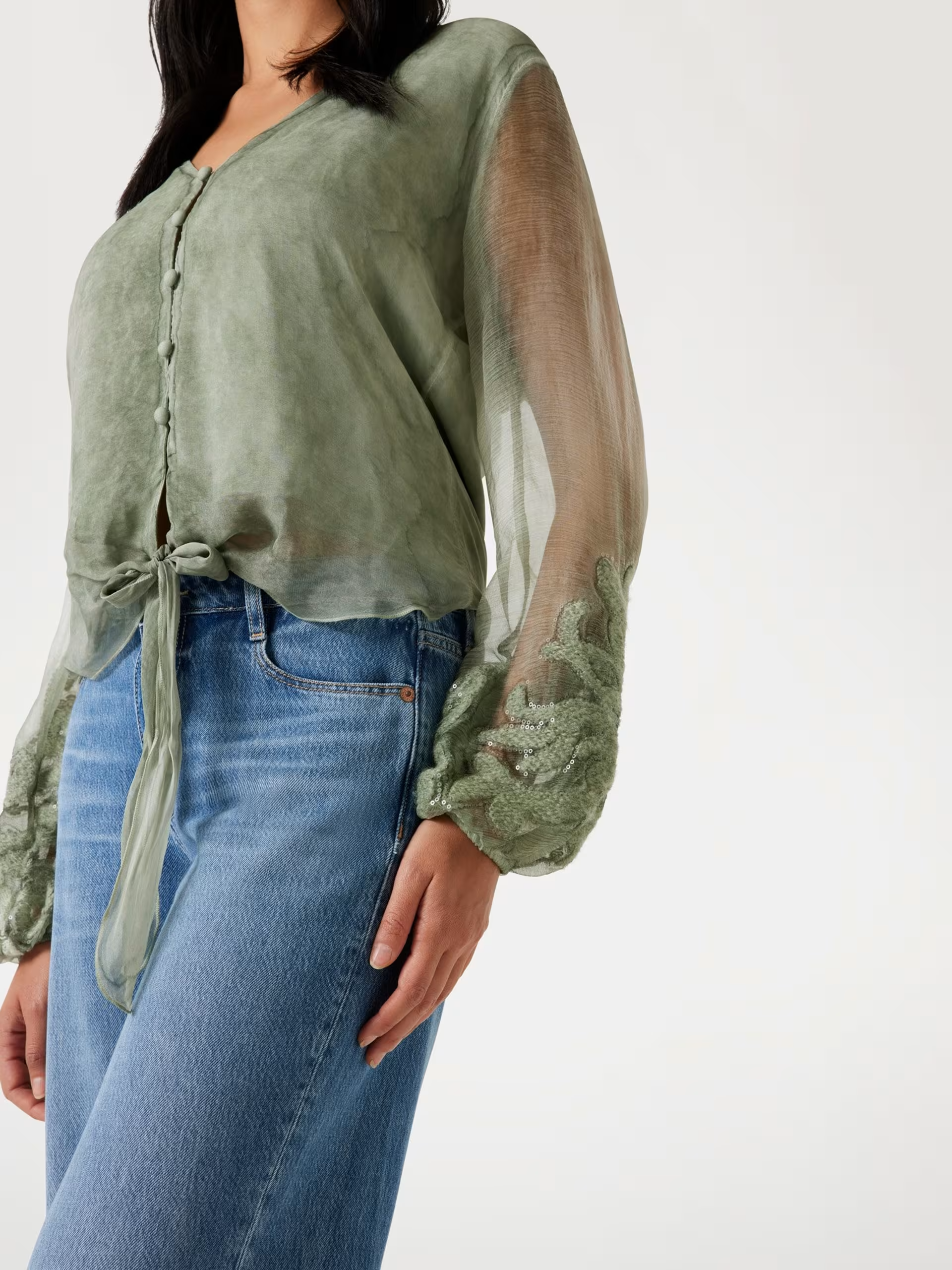 Blusa Camilla em Seda Verde - Guess   3