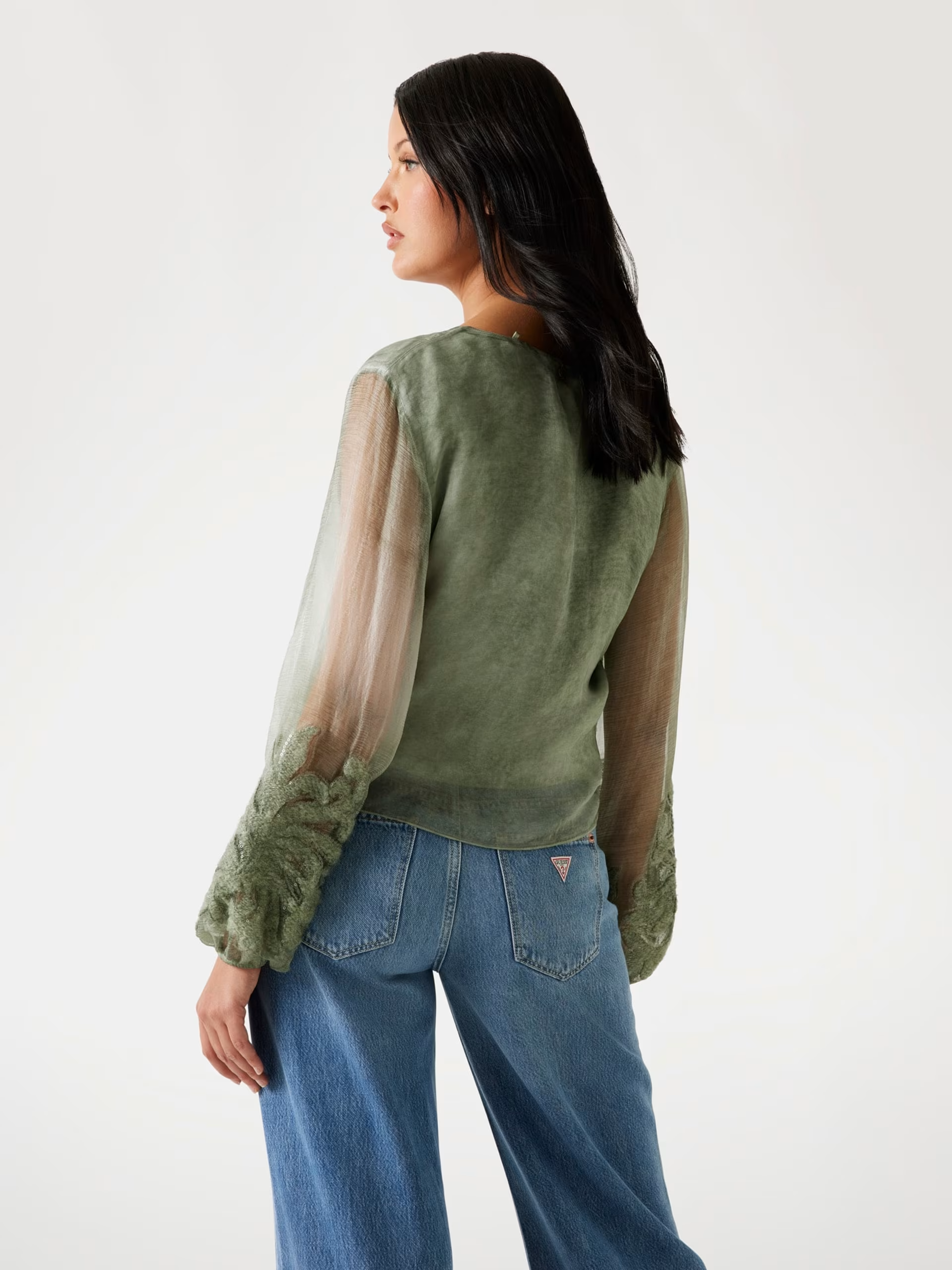 Blusa Camilla em Seda Verde - Guess   4