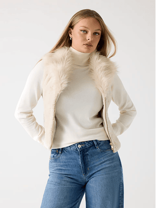 Colete Amari com Pelo Branco - Guess