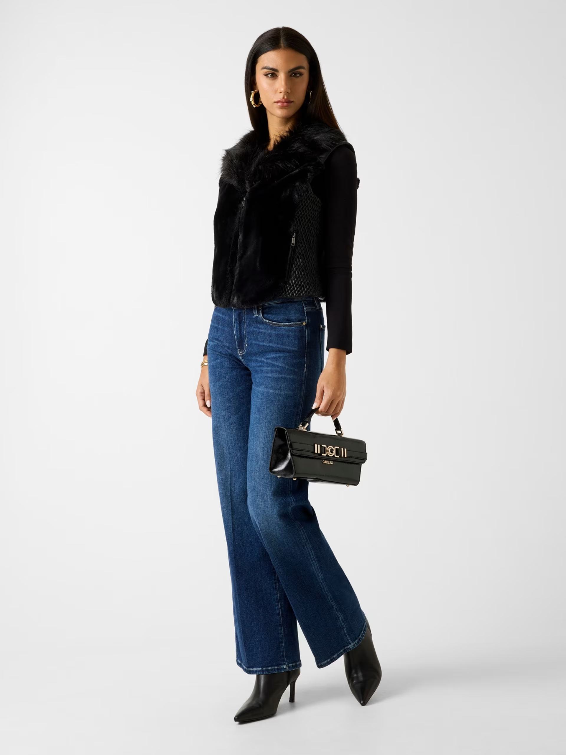 Colete Amari com Pelo Preto - Guess 2