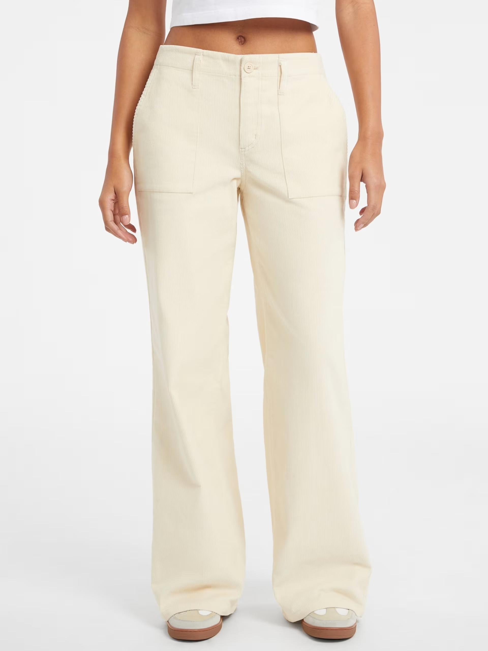 Calças Wide Leg Bombazine Creme - Guess Jeans 1