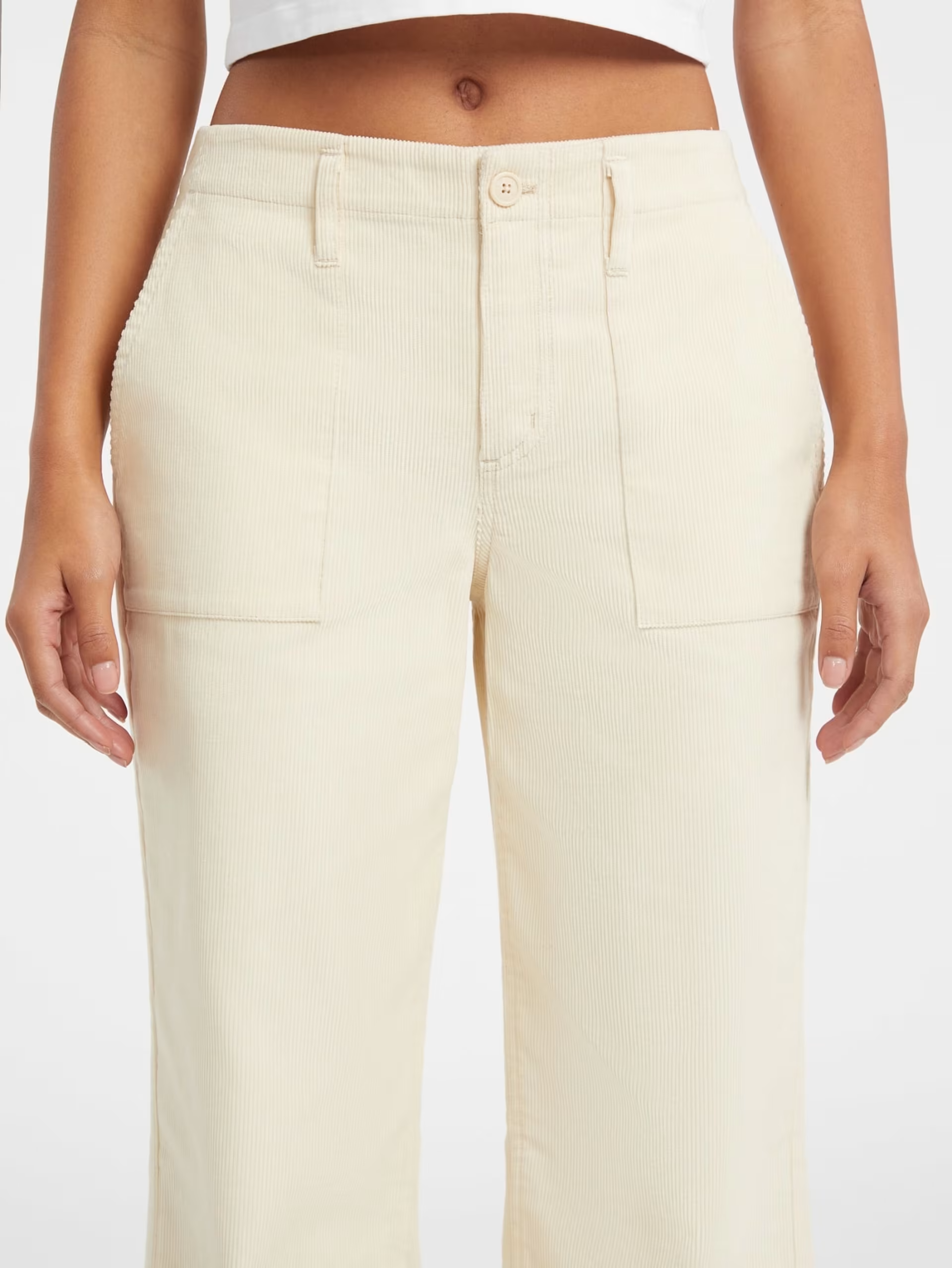 Calças Wide Leg Bombazine Creme - Guess Jeans 4