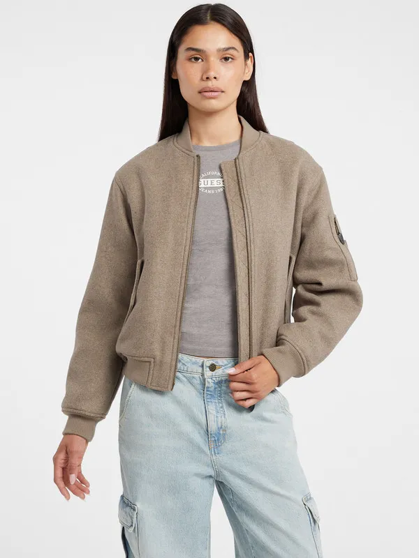 Casaco Bomber em Fazenda Taupe - Guess Jeans 1