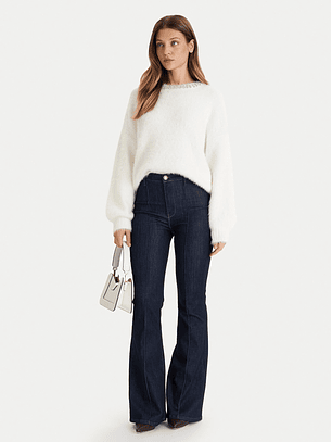 Camisola ARISA Felpuda com Brilhos Branco - Guess 