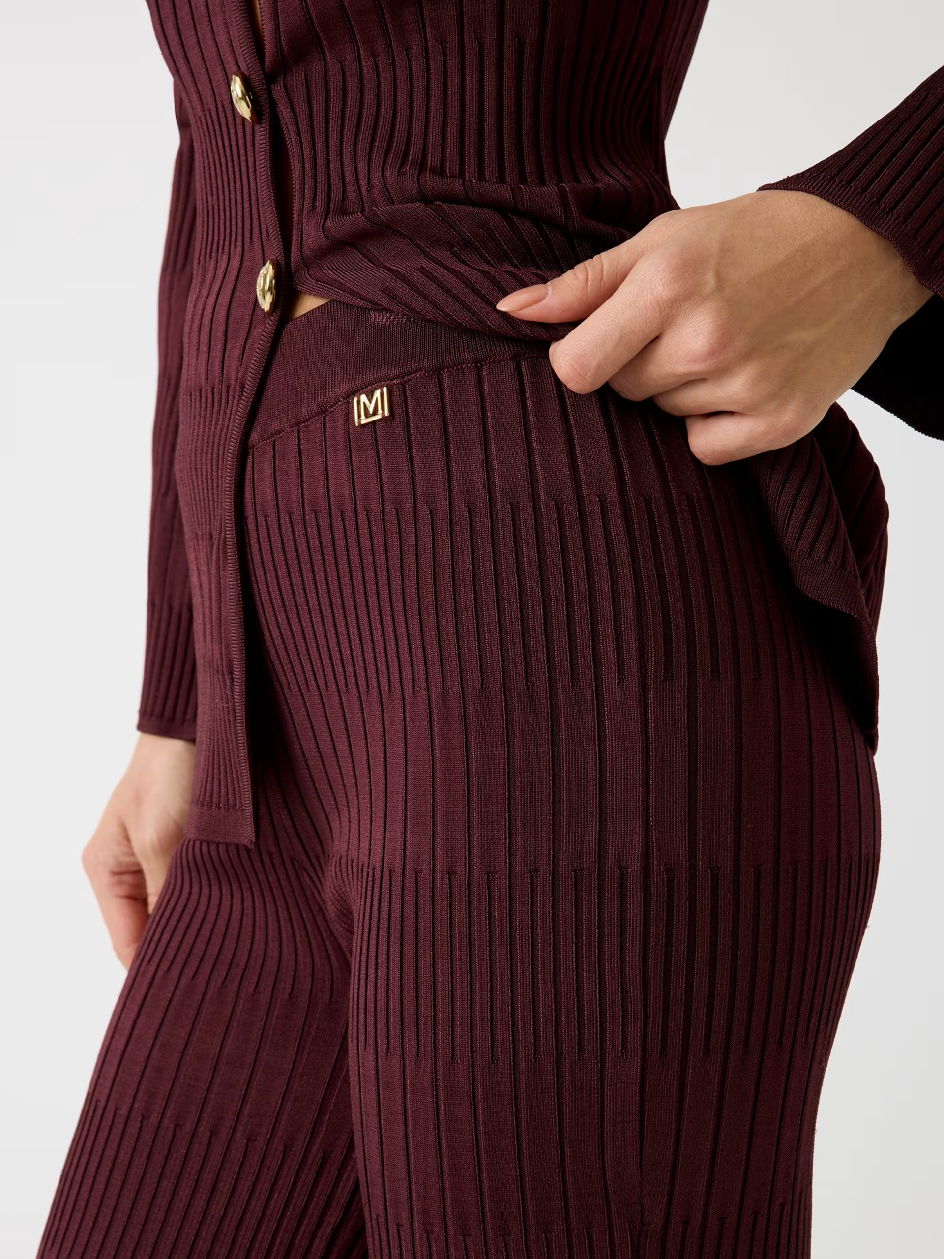 Calças JANET em Malha Bordeaux - Guess Marciano 4