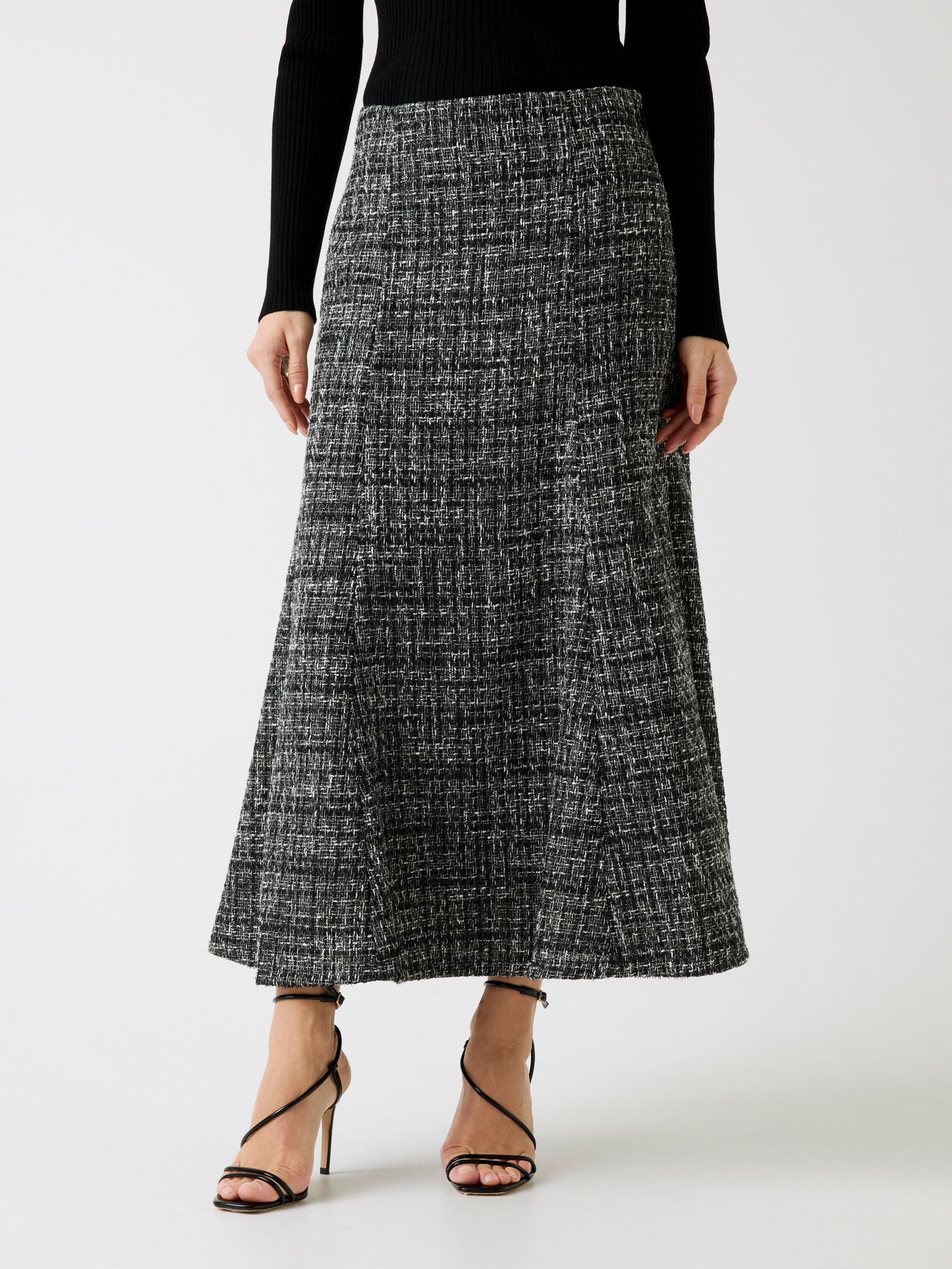 Saia GEA Comprida em Tweed Preto e Branco - Guess Marciano 1